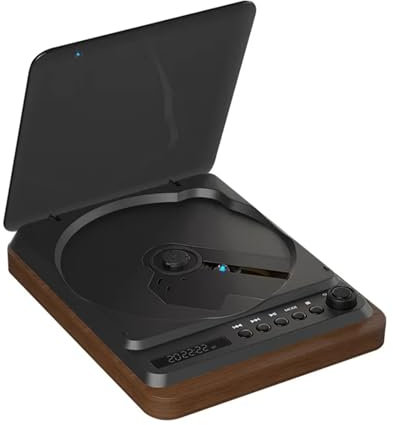 SUZLAZYR Reproductor de CD Retro con Bluetooth - Reproductores de CD portátiles de Alta fidelidad Reproductor de música Recargable Reproductor de Audio para el hogar, Admite Salida óptica SPDIF
