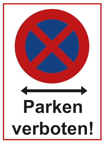 SL group - 1 Schild Parken verboten! 20 x 30 cm aus stabiler PVC Kunststoff-Platte - Halteverbotsschild für Garage, Einfahrt & Parkplatz - Halteverbot-Schild für Privatgrundstück & Privat-Gelände