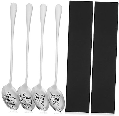 LIFKOME 4-teiliges Edelstahllöffel-set Für Kaffee Und Tee Mit Gravur Für Mama Und Papa Lebensmittelecht Und Leicht Zu Reinigen