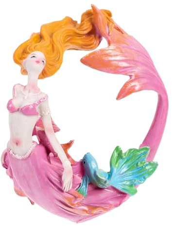 DRESSOOS Aquarium Meerjungfrau Statue Aus Harz Dekorative Figur Für Aquarien Und Fischbecken Lebensechte Meerjungfrau Dekoration Für Aquarienzubehör Und Kreative Gestaltung