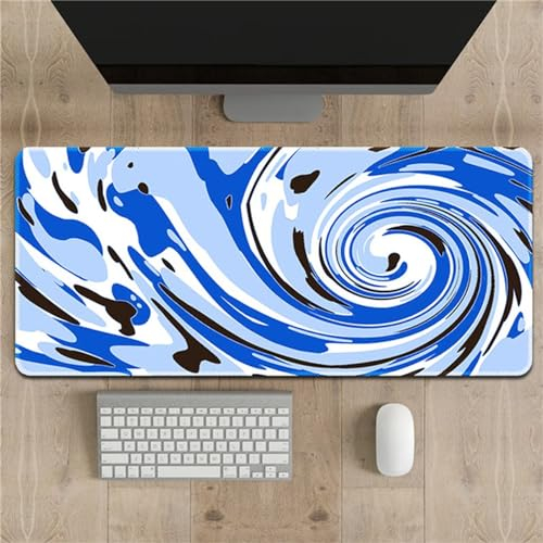 TengYuer Übergröße Mauspad XXL 800x400x3mm Gaming Mauspads Schwarz Weiß Blau Großes Erweitertes Mauspad Schreibtisch Protector Matte mit Anti-Rutsch Basis für Gaming Büro Zuhause