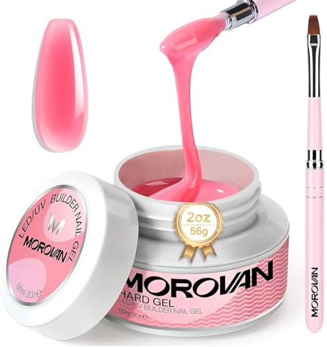 Morovan Gel de Construction UV Pour Ongles - 56ml Pour Débutants, Rose, Set de Nail Art