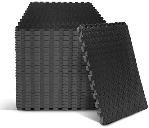 Foam - EVA Foam Interlocking Mats - Black - 3/4 Thick, 120 Square Feet