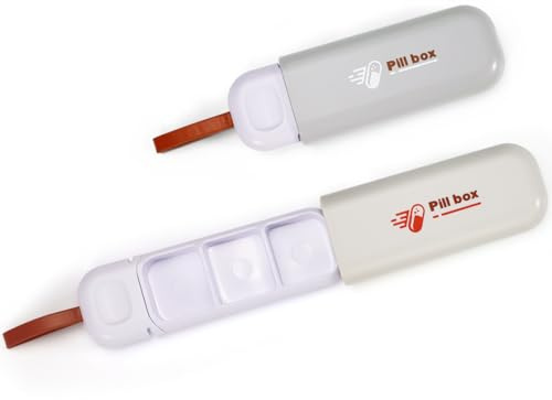 2pcs Travel Pill Organizer, Portable Pill Box with Carrying Rope, Small Medicine Box for Office, Trip, Gym