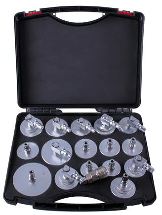 ONLISUM 17tlg Bremsenentlüftung Adapter Satz,Bremsenentlüftungsgerät Adapter Set Auto KF, Bremsflüssigkeitsadapter für Bremsenentlüfte