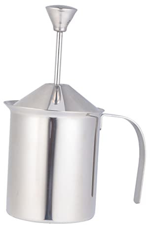 COLLBATH 400cc Montalatte Manuale in Acciaio 304 a Doppio Strato Con Filtro Portatile Per Caffè e Cappuccino