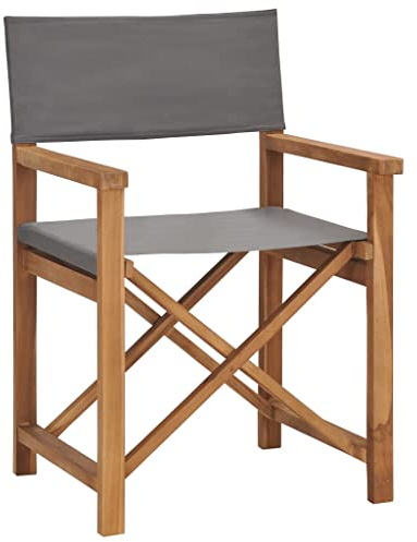AJJHUUKI Heimartikel, Regiestuhl, massives Teakholz, grau, Anzugmöbel
