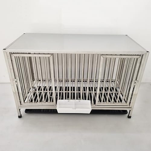 Großer Kaninchenstall, Hühnerkäfig für Draußen mit Herausziehbaren Tabletts und Futterbox, Meerschweinchenhaus für Kleine Bis Mittelgroße Tiere(98 * 50 * 60CM)