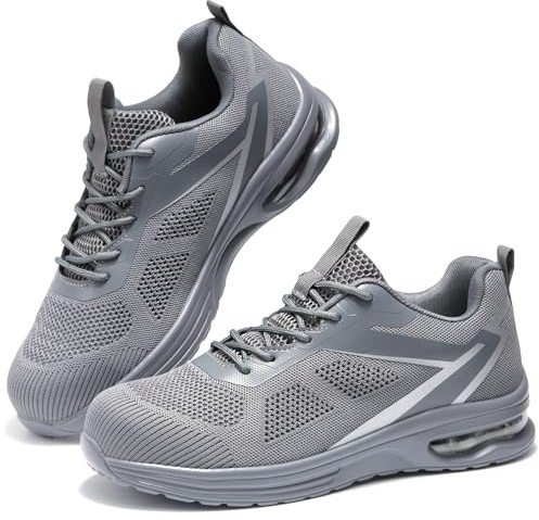 Furuian Zapatos de punta compuesta para hombre, ligeros, de seguridad, transpirables, con puntera compuesta, cómodos e indestructibles, zapatos de trabajo de seguridad