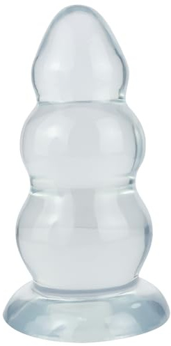 BDSMAGE Tapón anal extragrande, Diámetro 9.3 cm plug anal consolador, Dildo Anal Plug Dilatador Plug Anales, dilatador anal con 3 bolas anales, Juguetes Anales Plugs (Transparente)