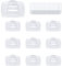 JELLYSUB 10 Clips+16 Strips, Clear, Removable Large Light Clips with Adhesive Strips, Damage Free Cord Clips for Christmas Decorations, Lights and and Electrical Cables, Wall Hooks for Hanging