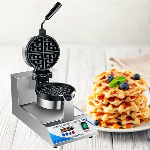 Gaufrier Rond Intelligent, Gaufrier Belge Professionnel, Gaufrier à TêTe Unique 1200 W Pour La Maison, Le Restaurant Et Le Snack-Bar,220V