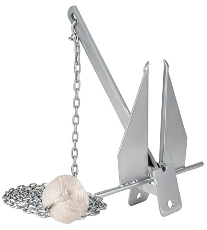 Jecoupoon 5lb 8.5 lb Heavy Duty Anchor Kit Portable Anchor with Anchor Chain and Anchor Rope Set Fit for Different Type Boats (8.5 lbs)
