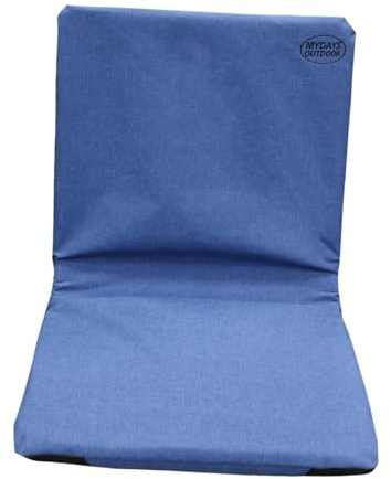 perfk Klappbarer Sitz für den Außenbereich mit Rückenstütze, Klappstuhlkissen, Sitzmatte für Angeln, Outdoor-Sport, Strand, Rucksackreisen, Blau