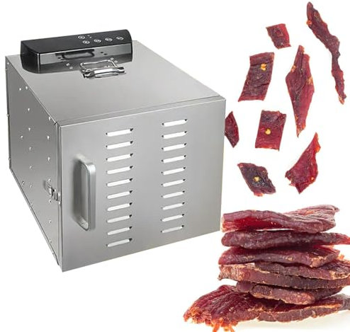 DéShydrateur Alimentaire En Acier Inoxydable - 6/8 Niveaux, Pour Fruits, LéGumes, Viande, Machine De SéChage De LéGumes Commerciale 400 W, Affichage NuméRique, 86 à 194 ℉ AjustéE Temp,6Layer-110V