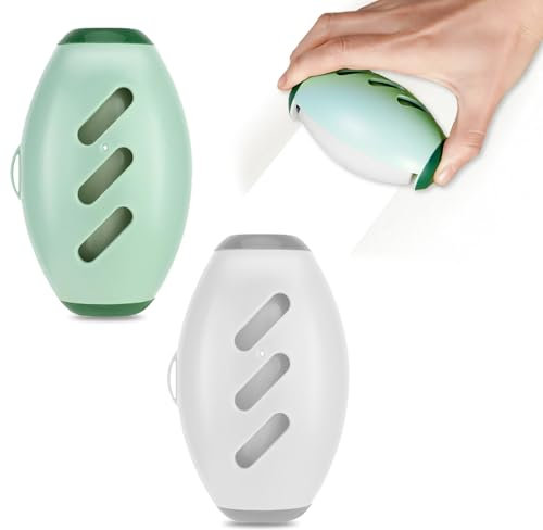 IKKAB 2er-Pack wiederverwendbare Fusselrollen, waschbar, starke Saugfähigkeit, Silikon-Fusselrollen, tragbar, kann Tierhaare, Schmutz und Kleidung Fusselentferner absorbieren (grün und weiß)