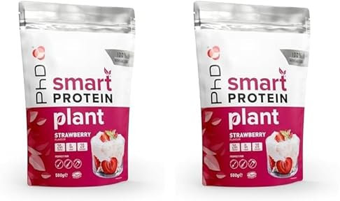 Phd Smart Plant, High Protein Vegan Shake, Ideal for Shakes, Baking and Deserts, Eton Mess Flavour, 20 Servings per 500 g Bag (Pack of 2)