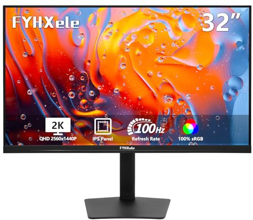 FYHXele 32 Inch Large Touchscreen Monitor QHD 1440P 100Hz,USB-C, HDMI