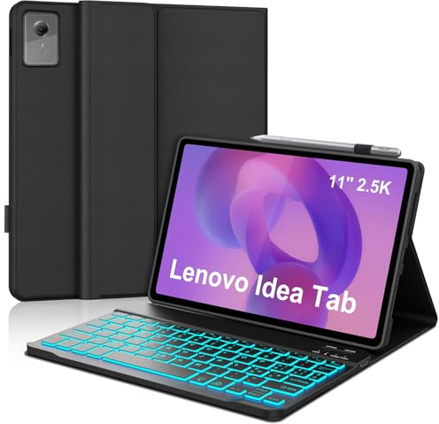 Tastiera per Lenovo Idea Tab 11 Pollici 2025/Lenovo Tab M11 11 Pollici 2024 | Cover Keyboard Illuminato Staccabile, Italiano QWERTY, Custodia Tastiera Bluetooth per Idea 11 TB-336ZU/336FU, Nero