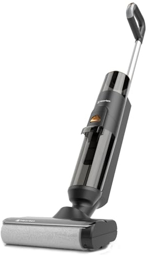 Hearten Aspiradora Fregona-Aspirador de Limpieza automática/Pantalla LED, inalámbrico, Aspirador y Lavado, antienredos para Suelos Duros y familias con Animales domésticos y niños