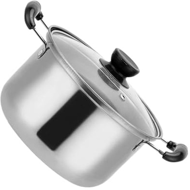 Toyvian Olla De Acero Inoxidable Multifuncional Práctica Olla De Cocina Doméstica Para Hacer Sopa Con Tapa De Vidrio