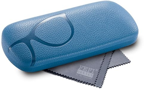 FEFI - Hardcase Brillenetui mit Brillenprägung – Stabiles, hochwertiges Etui mit geprägtem Kunstleder-Bezug außen & weichem Innenfutter – Perfekter Schutz für Ihre Lesebrille oder Sehbrille