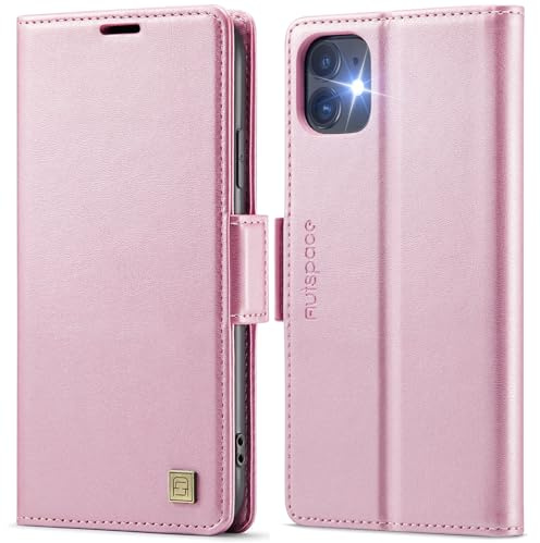 Teeirllim Custodia per iPhone 11, Blocco RFID PU Pelle Portafoglio Flip Case, Carta Fessura, Funzione Supporto, Antiurto Case Cover per iPhone 11 - Rosa