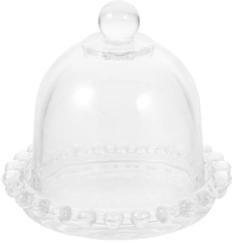 TOYANDONA Porta Torta in Vetro con Coperchio a Cupola, Vassoio per Dolci Delicato e Facile da Aprire, per Biscotti e Caramelle in Hotel e Feste