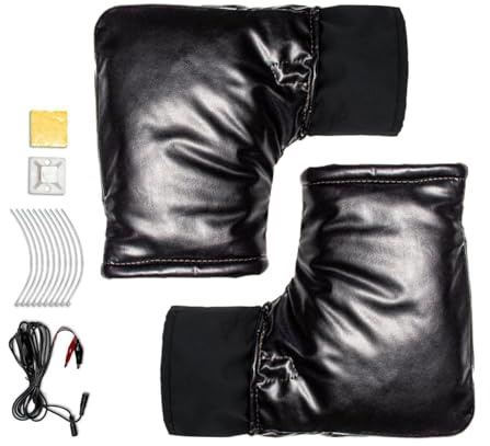 Générique Manchons De Guidon pour Motoneige, Moufles Chauffantes 12V, Mitaines de Guidon Imperméables et Chauffantes, pour Sports d'hiver avec ATV Scooter Cyclisme Et Voiture Électrique