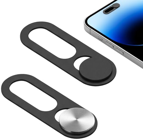 Simsky Frontkamera-Abdeckung, 2 Stück Metall Webcam-Abdeckung 0.6mm Ultra-Dünn Metall Slider Kamera Cover Zubehör kompatibel mit Phone 16Pro/16Pro Max 15 Pro/Pro Max iPhone 17