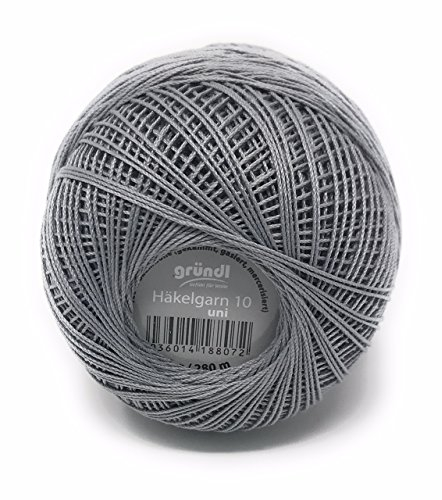 Gründl Häkelgarn 10 Brandneu, Filethäkelgarn, 100% Baumwolle (mercerisiert, gasiert, gekämmt), 50 Gramm Knäuel = 280 Meter LL, 20 tolle Farben,
