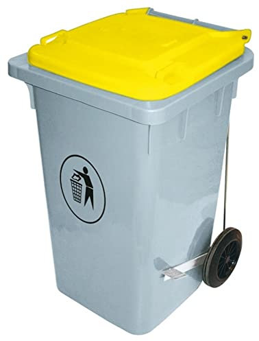 Poubelle à pédale 100 L Jaune