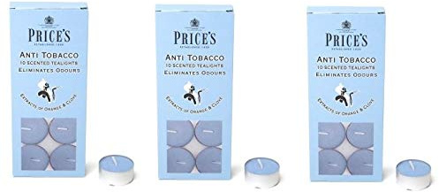 Price's Lot de 3 bougies chauffe-plat anti-tabac (30 bougies)