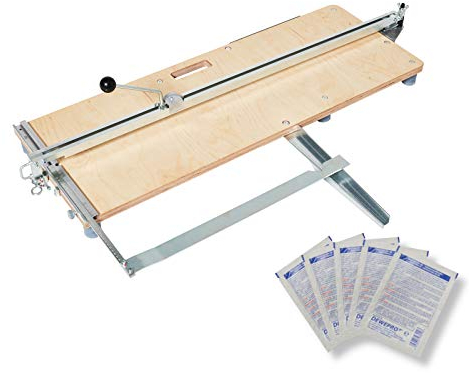 HUFA® Schneidhexe Diagonal Fliesenschneider 1200mm c-AL Premium - Fliesenschneidemaschine inkl. DEWEPRO® SingleScrubs im 5er Set