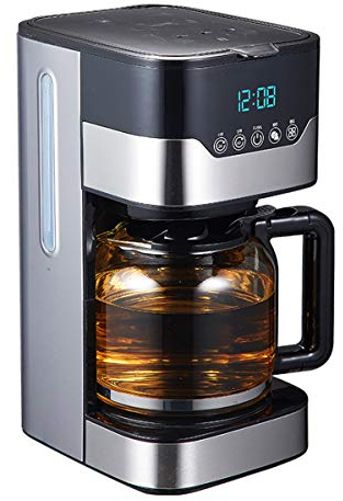 Macchina caffè Americano, Elettrica Programmabile con Display LCD 1,5 Litri capacità Fino a 10 Tazze Macchina da caffè 800W con Timer e Funzione di Manutenzione a Caldo