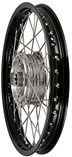 Speichenrad 1,6 x 16 Alufelge, Schwarz eloxiert, Edelstahlspeichen - für S
