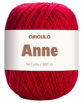 CÍRCULO – Hochwertige Wolle zum Stricken & zum Häkeln | 100% Baumwolle mercerisiert - 500m - Qualität seit 1938 (rot)