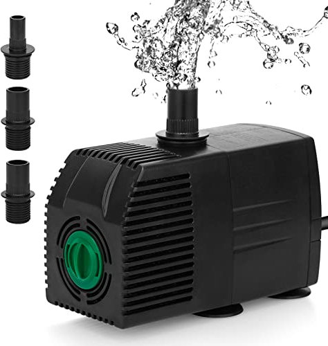 JIERTOP Aquariumpumpe 1100 L/H Teichpumpe Ultra leise Geräusche mit 1,83 m Netzkabel Wasserpumpe mit 4 starken Saugnäpfen und 3 Düsen für Springbrunnen Aquarium Hydrokultur Garten Teich