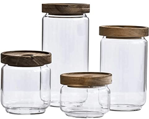 XXZY Vorratsbehälter aus Glas, Vorratsbehälter für die Küche, mit luftdichtem Deckel, Müsli, Kaffee, Vorratsglas, klarer Lebensmittelspender