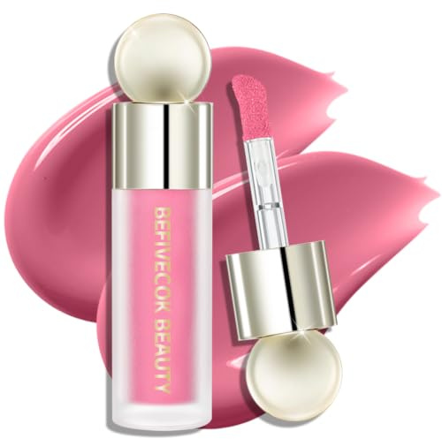 Befivecok Rubor líquido, acabado mate natural aterciopelado, rubor líquido suave para mejillas, colorete para teñir la piel, rubor ligero y duradero, que puede ser #02 rosa melocotón 1,3