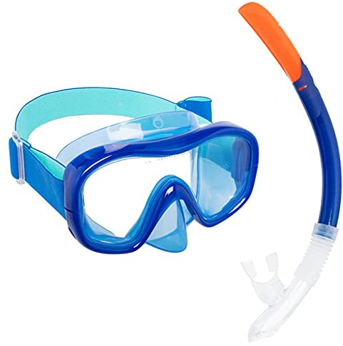 Schnorchel-Set mit Tauchmaske und Trockenschnorchel, Tauchen 180°-Panorama-Breitsicht, verstellbare Kopfbänder, leichtes Atmen mit Trockenschnorchel, geeignet für Männer, Frauen, Ad