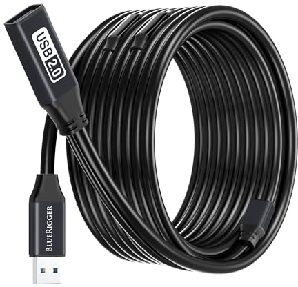 BlueRigger USB Extension Cable (22.8M, USB 2.0, Active, Type A Male to Female, Repeater Cable) - Compatible with Game Consoles, Printer, Camera, Webcam, Flash/Hard Drive, Keyboard