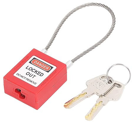 Lockout-Tagout-Schloss, Edelstahl-Kabelschloss, Sicherheits-Lockout-Vorhängeschloss Mit 2 Schlüsseln, Lockout-Tagout-Schloss, Kabelschloss Für Elektrische Lockout-Tag-Out-Kits