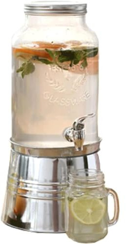 ZQNDFAC Récipient à Boissons Distributeur de bière de Grande capacité 6L/203OZ, Seau à jus en Verre avec Robinet, Distributeur de Boissons pour bière/vin/Eau, récipient de Boisson Distributeur d'eau