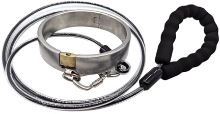 Soarvlorfy Edelstahl Sex Halsreif Halsbänder 3cm Hoch mit Schwammgriff Traktionskette, 4 Größen Ø 11.7cm/Ø 13.6cm/Ø 13cm/Ø 14.3cm SM Collar Choker Kragen Paar Extreme Sexspiele,Silber,Ø 13.6cm
