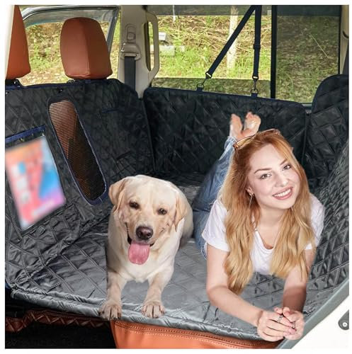 SJWJWOO Bache Voiture Chien avec Planche, Résistant à l'abrasion, Aux Rayures Et Imperméable Protection Voiture Chien Convient à Tous Les Types de Voitures,Black