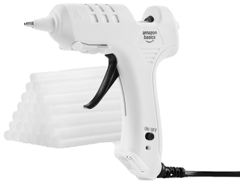 Amazon Basics Hot Glue Gun Kit with 30 Glue Sticks, 20w
