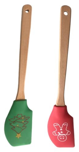 Cabilock 2pièces Spatules De Pâtisserie De Noël Et Grattoirs à Beurre Ergonomiques Légers Pour Crème Et Gâteau Outils De Cuisine Festifs