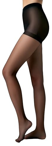 Conte elegant - Medias Para Mujeres - Medias Balance Efecto Push Up 15DEN - Contorno de vientre, cintura alta levantamiento de glúteos, Pantys de material suave y fino - Negro - Talla 3