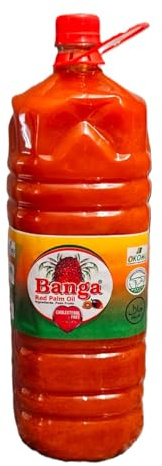 Nigerian Banga Red Palm Oil, Cholesterol Free, Halal Certified, 2 Liters